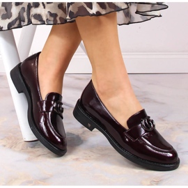 Women's burgundy patent loafers Potocki SZ12020 red 1