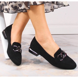Women's suede shoes with chain Sergio Leone MK739 black 1