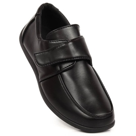 Black American Club 52/23 formal communion shoes for boys with velcro 1
