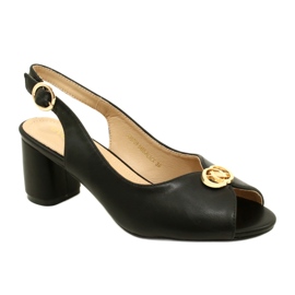Evento Women's sandals on the post with decoration 23SD35-5480 black 3