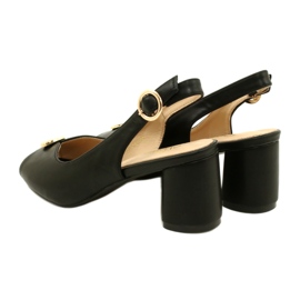 Evento Women's sandals on the post with decoration 23SD35-5480 black 6