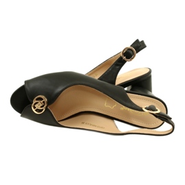 Evento Women's sandals on the post with decoration 23SD35-5480 black 7