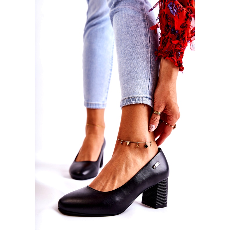 Leather Pumps On a Bar Sergio Leone PB178 Black 1