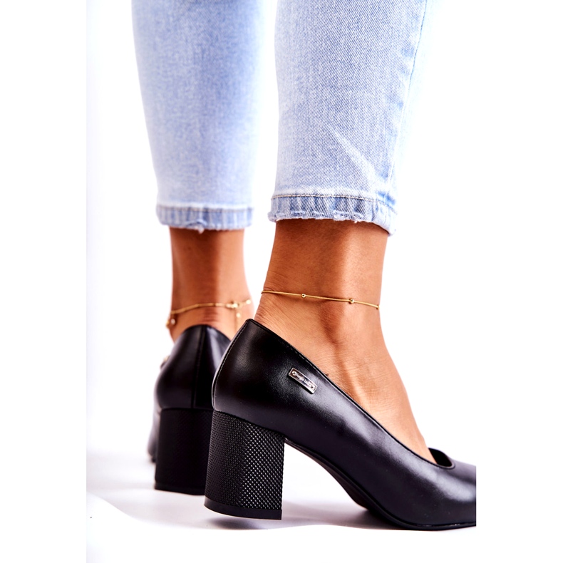 Leather Pumps On a Bar Sergio Leone PB178 Black 3