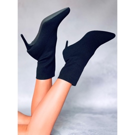 PA1 Donatella Black sock heel boots 1
