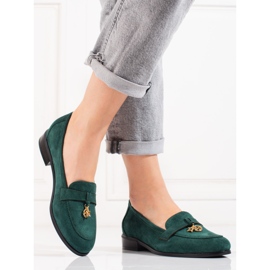 W. Potocki Ladies' Potocki dark green suede lords 1