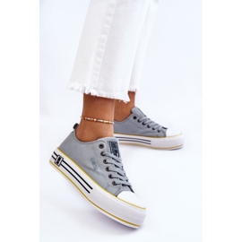 Women's Fabric Platform Sneakers Big Star LL274183 Light Blue 2