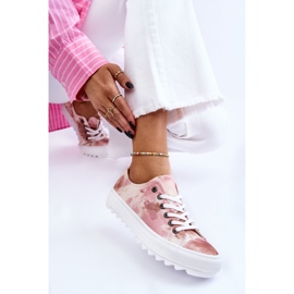 Fashionable Low Sneakers Big Star LL274044 Pink-Beige white 2