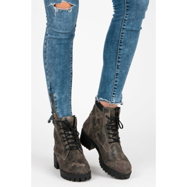 Vinceza Lace-up boots with protector green 2