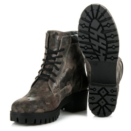 Vinceza Lace-up boots with protector green 1