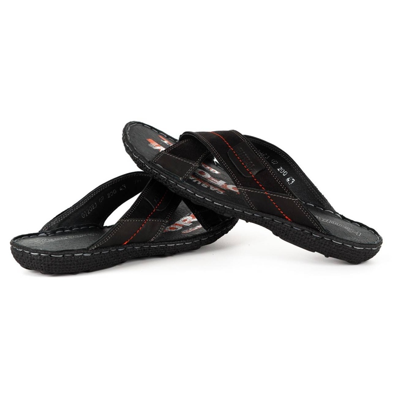 Kampol Men's leather slippers 200/3 black nubuck 7 Kampol Men's leather slippers 200/3 black nubuck 7