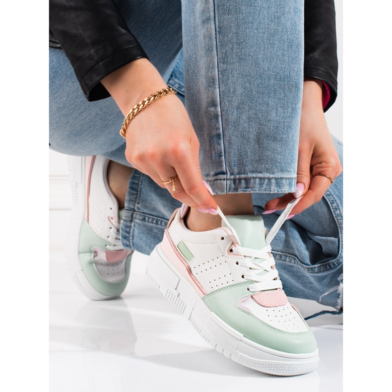 Shelovet women's pastel sneakers white multicolored 1 Shelovet women's pastel sneakers white multicolored 1