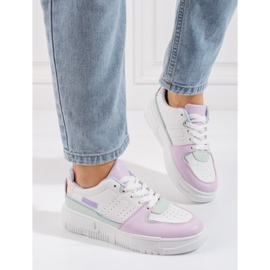 Women's sneakers Shelovet pastel white multicolored 1