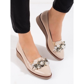 W. Potocki Potocki women's pumps with beige wedges 2