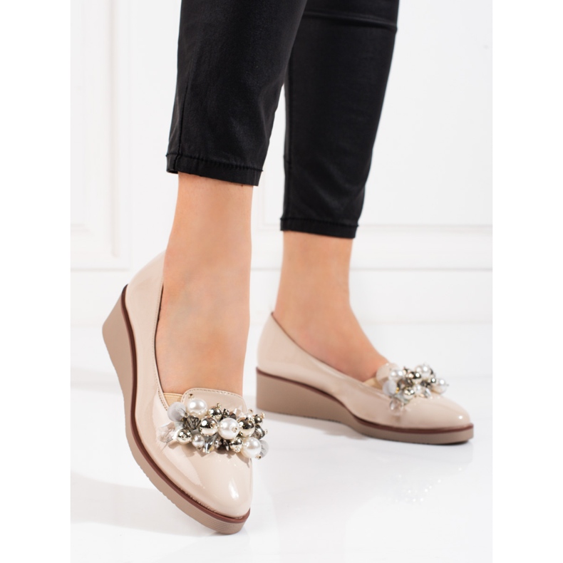 W. Potocki Potocki women's pumps with beige wedges 1