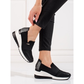 W. Potocki Potocki women's wedge black sneakers 2