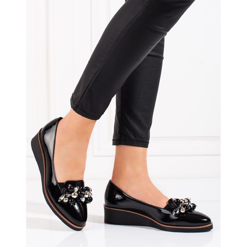 W. Potocki Women's Potocki black wedge pumps 2