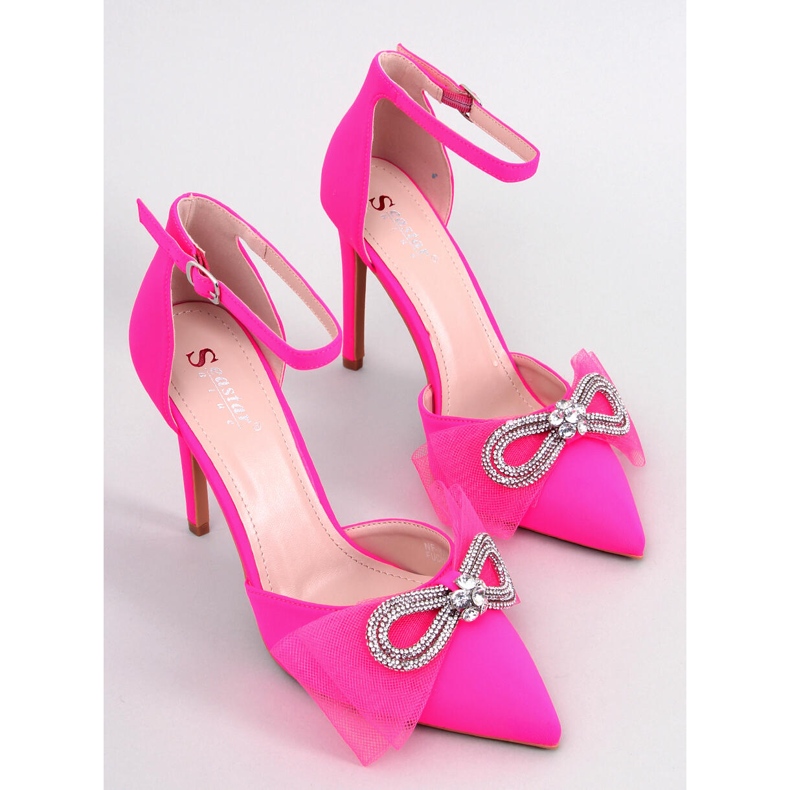 Seastar Triana Fuchsia Tulle Bow Stilettos pink 1