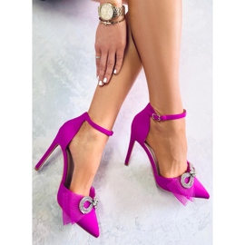 Seastar Triana Purple Tulle Bow Stilettos 1