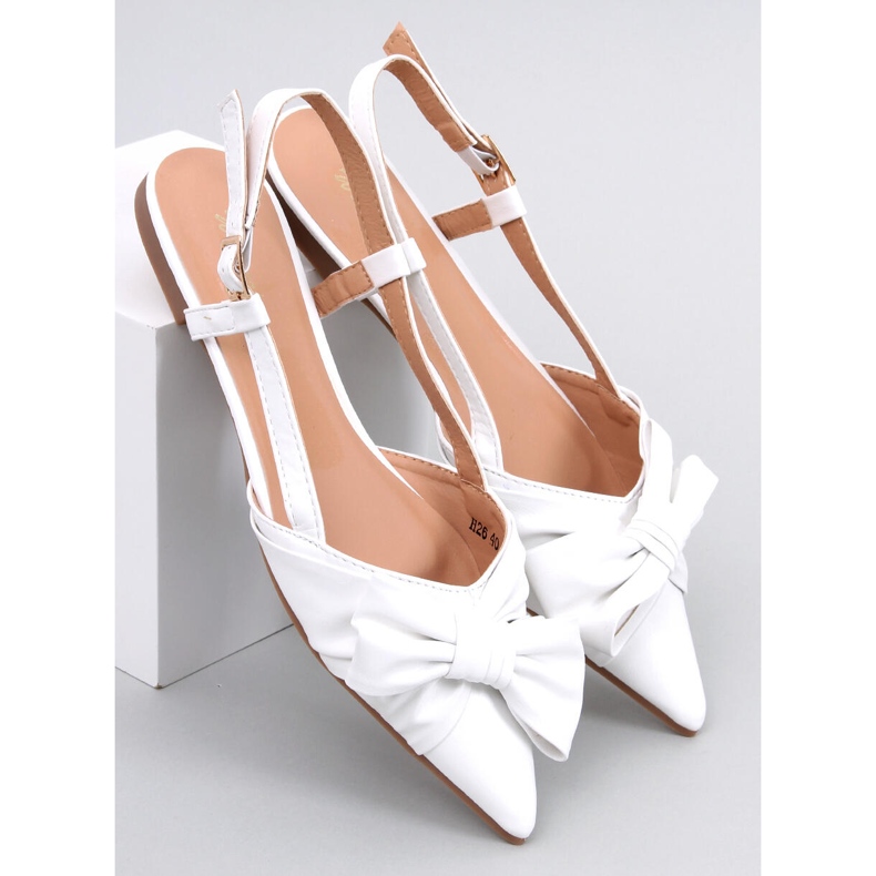PA1 Cotta White open heel ballet flats 1