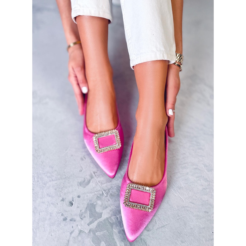PA1 Elegant ballerinas with Lorella Fushia stones pink 1