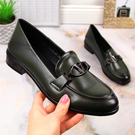 Women's green low-heeled shoes Vinceza 10904 1