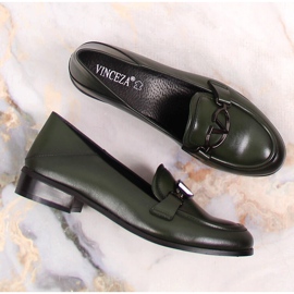 Women's green low-heeled shoes Vinceza 10904 3
