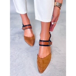 BM Chiatti Camel open heel pumps brown 1