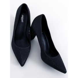 BM Marisa Black beaded high heel pumps 1