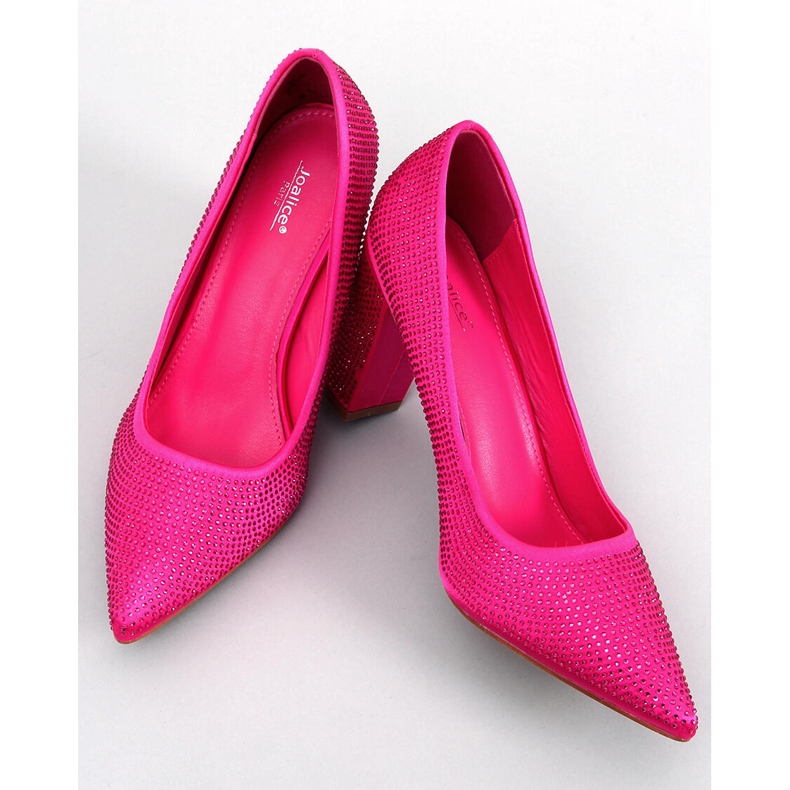 High heel pumps with stones Marisa Fuchsia pink 1