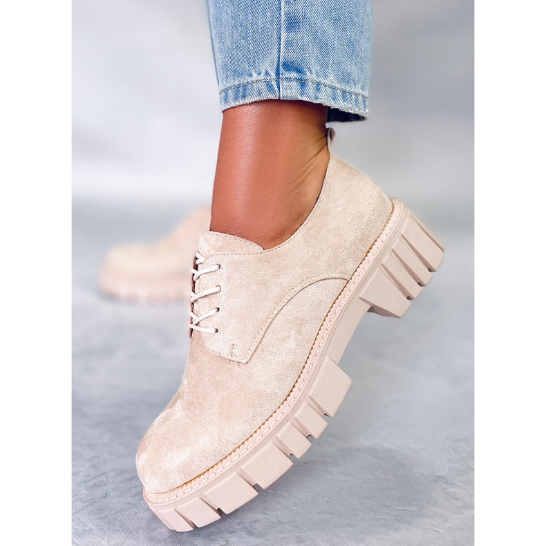 BM Suede platform loafers from Amparo Beige 1