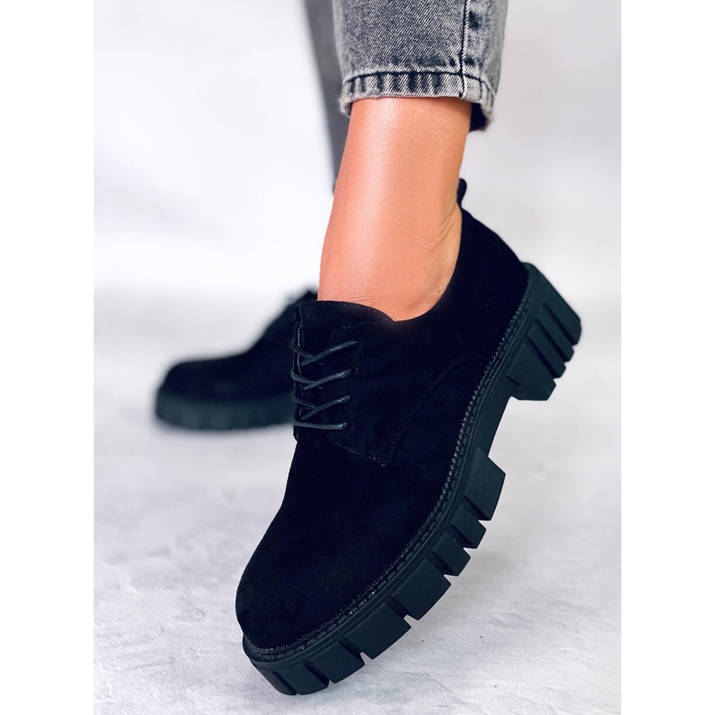 BM Amparo Black suede platform loafers 1