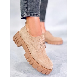 BM Amparo Khaki suede platform loafers beige 1