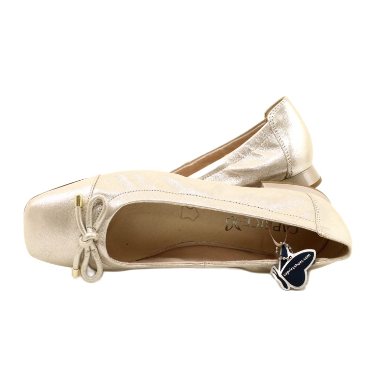 Caprice ballerinas women's shoes with a bow 9-22104-20 354 taupe Sue.met silver 5 Caprice ballerinas women's shoes with a bow 9-22104-20 354 taupe Sue.met silver 5