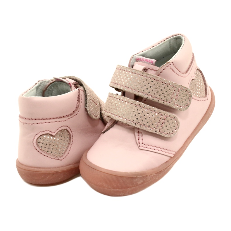 Velcro boots Mazurek 1341 Pink Glitter Heart 3
