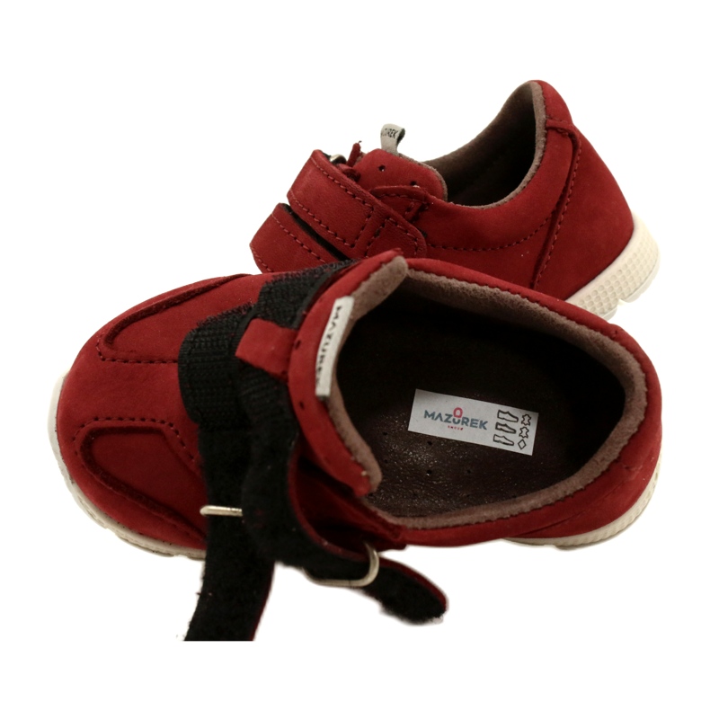 Mazurek 1362 Leather Casual Shoes with Velcro, Red 5