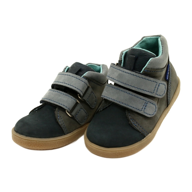 Leather children's shoes with Velcro Mazurek 1302 navy-gray grey 3 Leather children's shoes with Velcro Mazurek 1302 navy-gray grey 3
