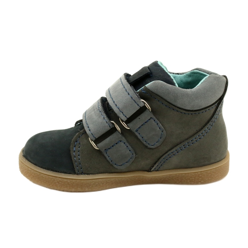 Leather children's shoes with Velcro Mazurek 1302 navy-gray grey 2 Leather children's shoes with Velcro Mazurek 1302 navy-gray grey 2