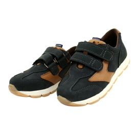 Leather Casual Shoes Mazurek 1362 Velcro Navy Blue-Brown 2 Leather Casual Shoes Mazurek 1362 Velcro Navy Blue-Brown 2