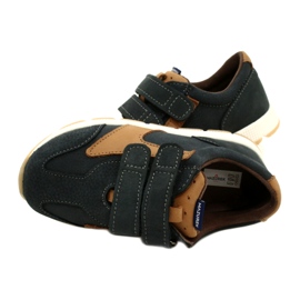 Leather Casual Shoes Mazurek 1362 Velcro Navy Blue-Brown 5 Leather Casual Shoes Mazurek 1362 Velcro Navy Blue-Brown 5