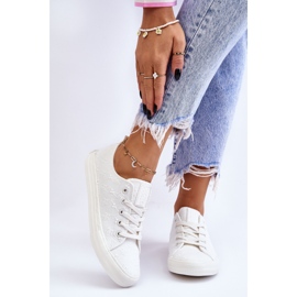 Women's Big Star Embroidered Sneakers LL274223 White 2