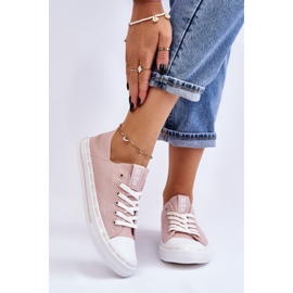 Women's Leather Low Sneakers Big Star LL274015 Pink 2