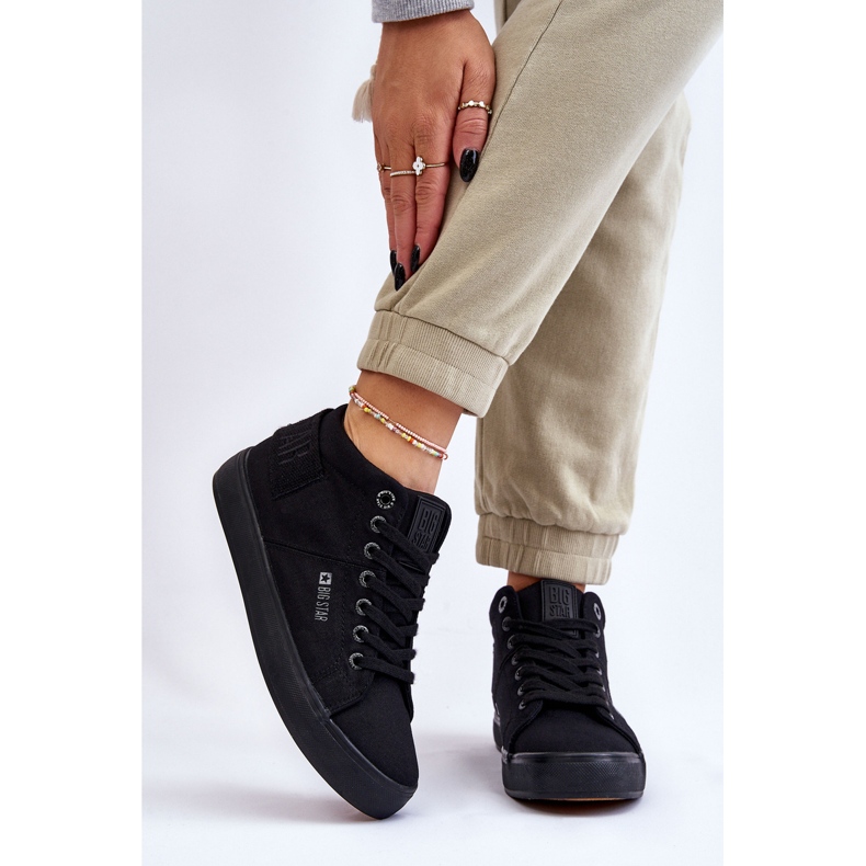 Women's Classic High Top Sneakers Big Star LL274001 Black 2 Women's Classic High Top Sneakers Big Star LL274001 Black 2