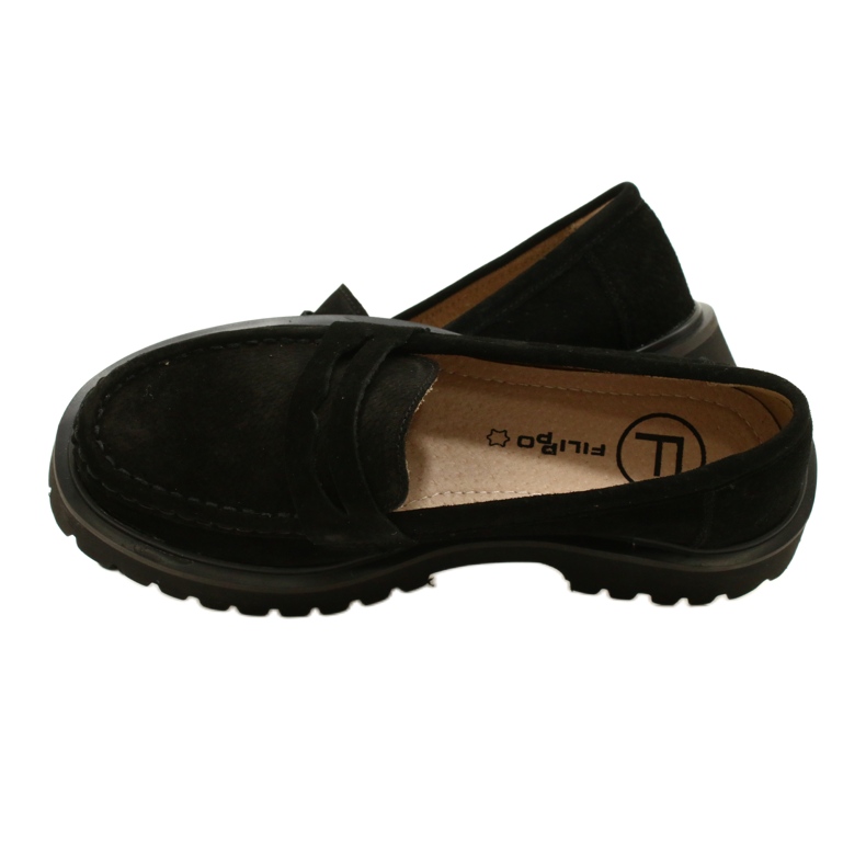 Suede moccasins Filippo DP4586/23 BK black 5