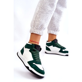 High Women's Sports Shoes, Sneakers, White and Green 2