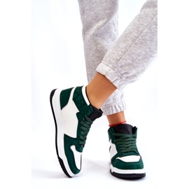 High Women's Sports Shoes, Sneakers, White and Green 3