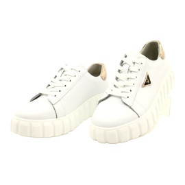 Leather sneakers Filippo DP4138 white golden 3