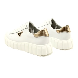 Leather sneakers Filippo DP4138 white golden 6