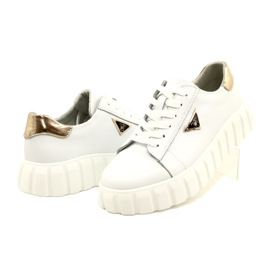Leather sneakers Filippo DP4138 white golden 4