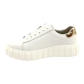 Leather sneakers Filippo DP4138 white golden 2